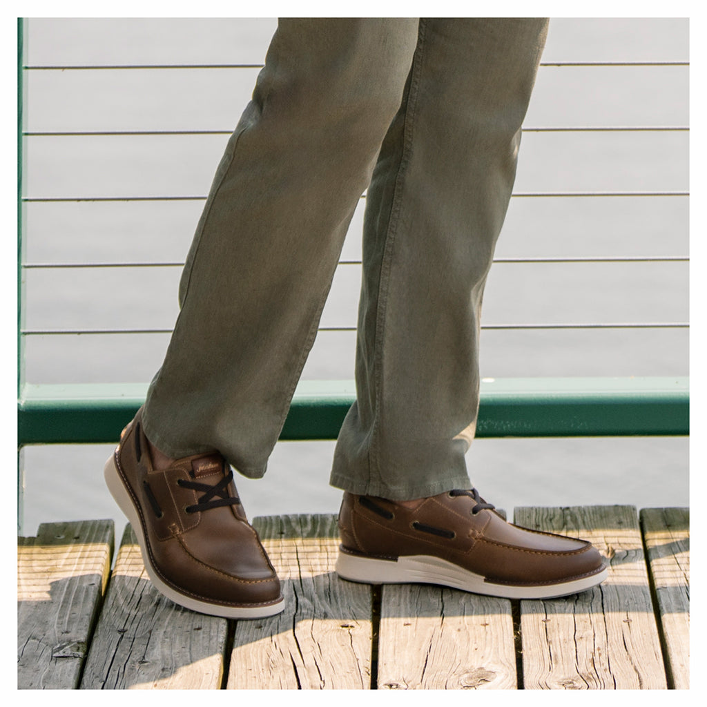 Men's Florsheim Launch Moc Toe Boat Shoe BROWN CRAZYHORSE 14458-215