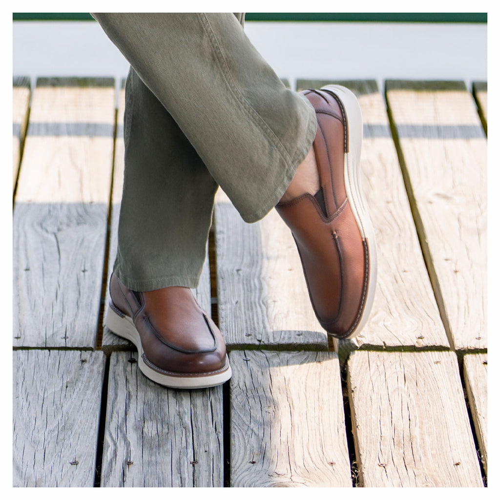 Men's Florsheim Launch Moc Toe Venetian Slip-On COGNAC 14460-229