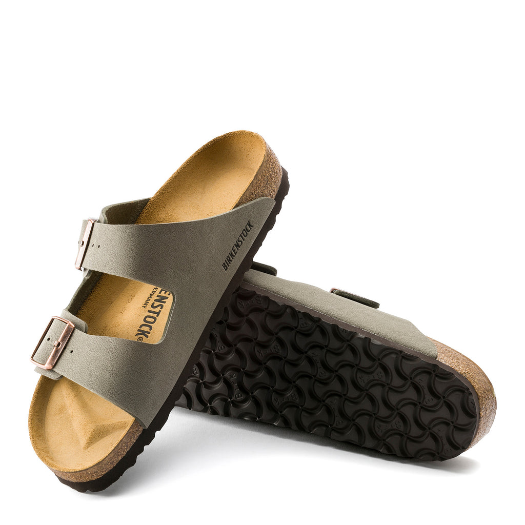 Women's Birkenstock Arizona Birkibuc Sandals - Narrow Fit STONE BIRKIBUC 151213 N