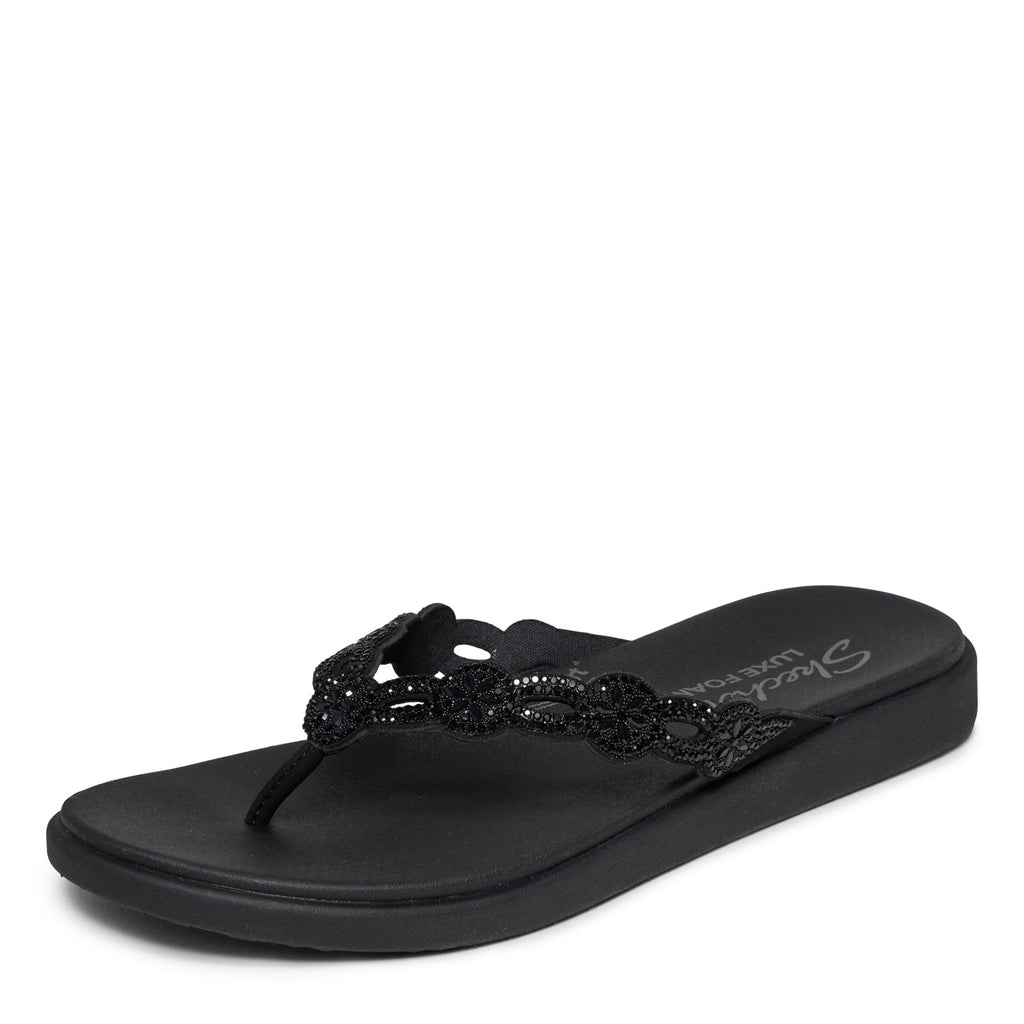 Women's Skechers Meditation Luxe - Dazzling Forever Sandal BLACK 163663-BBK