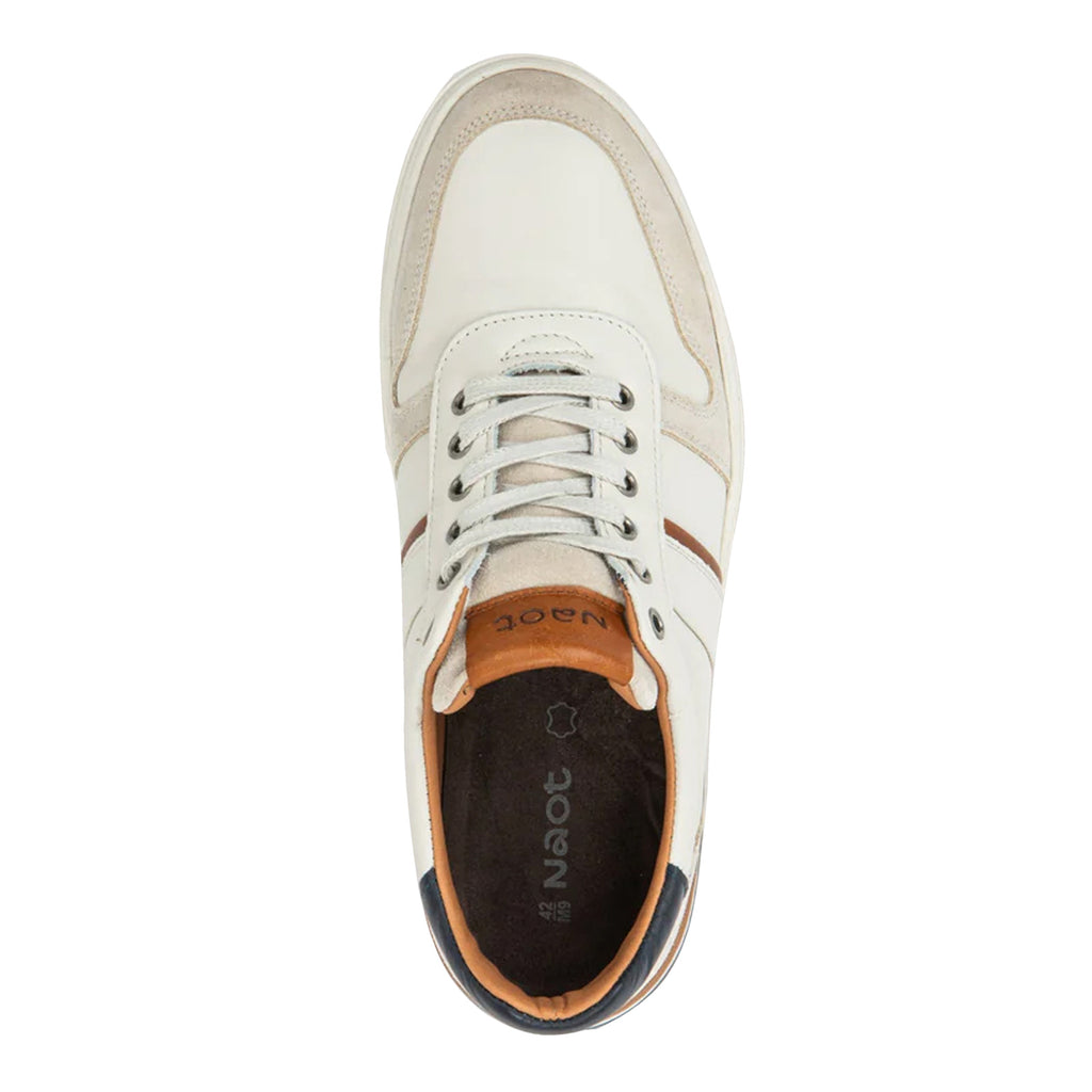Men's Naot Swift Sneaker WHITE BROWN NAVY 180101-WCQ