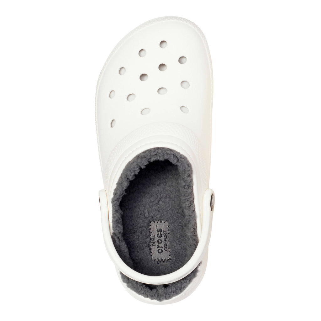 Women's Crocs Classic Lined Clog WHITE/GREY 203591-10M