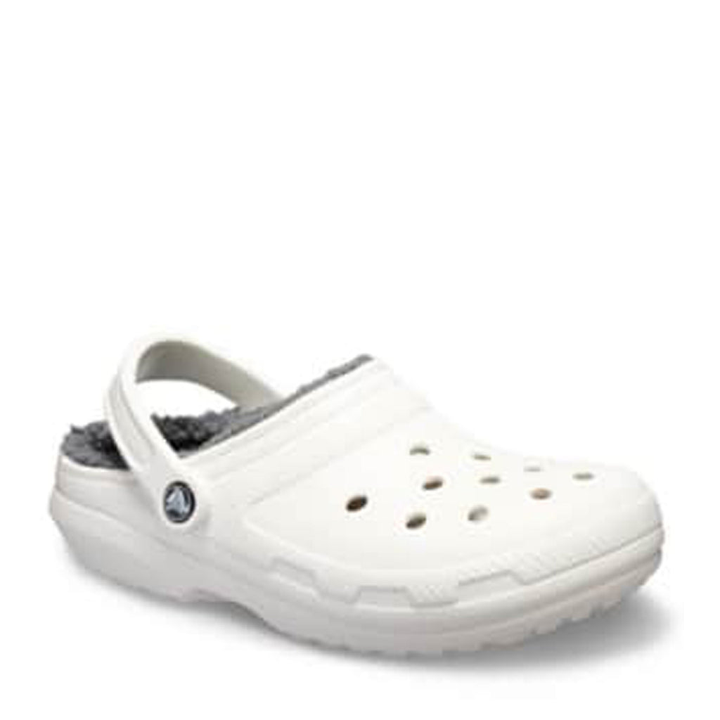 Women's Crocs Classic Lined Clog WHITE/GREY 203591-10M