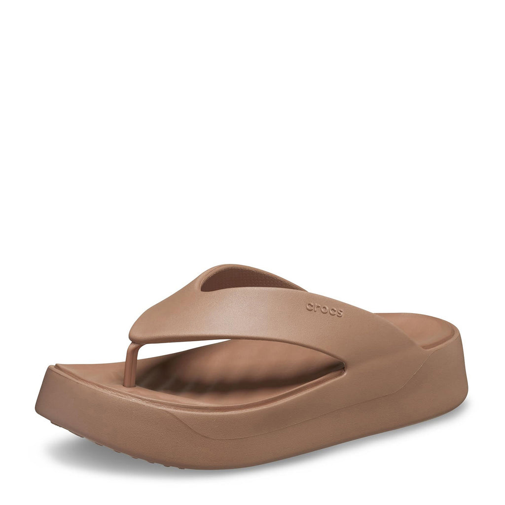 Women's Crocs Getaway Platform Flip Sandal LATTE 209410-2Q9