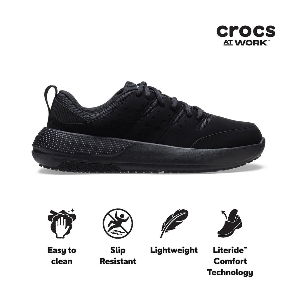 Men's Crocs On the Clock Work Sneaker SOLID BLACK 209475-0WC