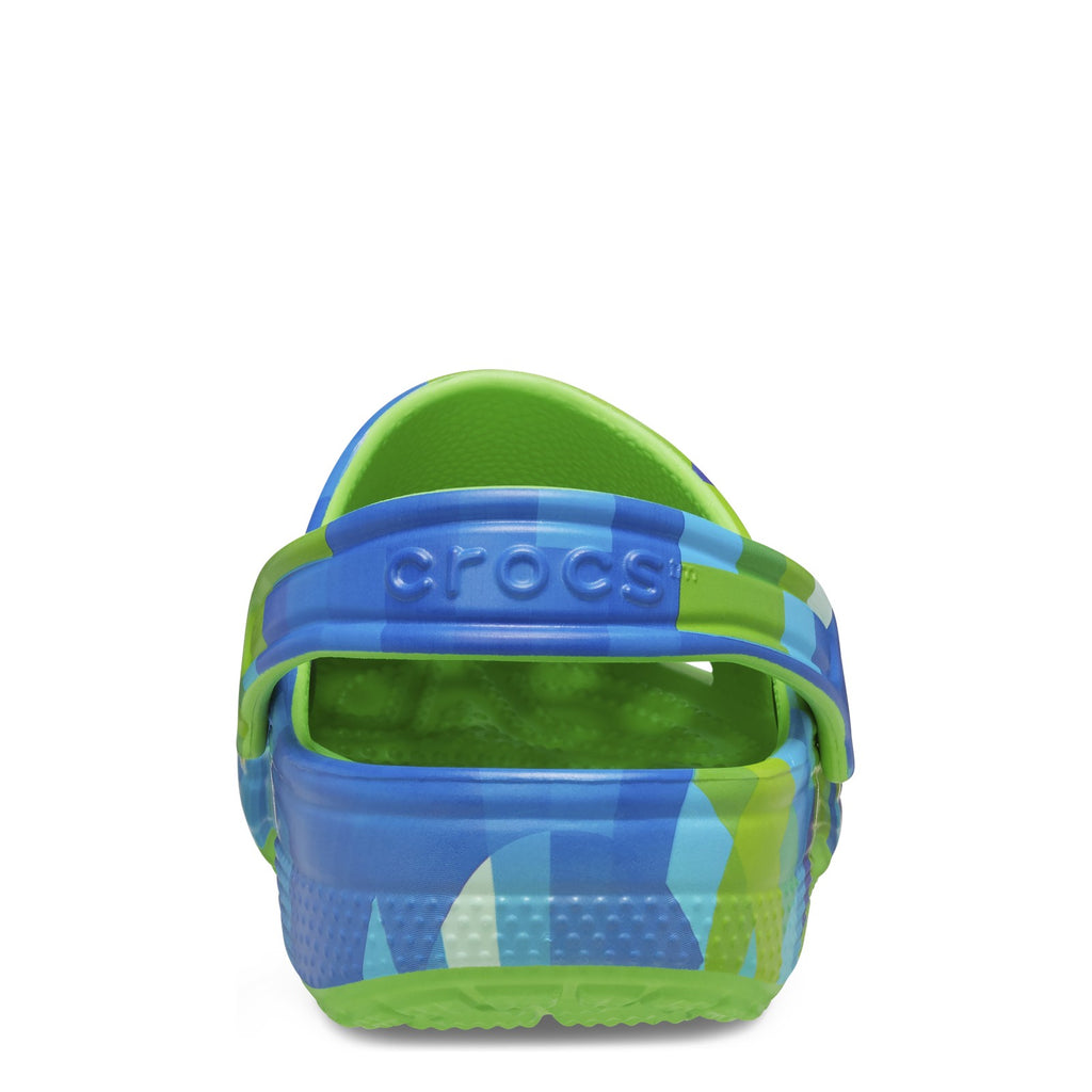 Boy's Crocs, Classic Digi Block Clog - Little Kid & Big Kid GREEN SLIME 209696-3WA