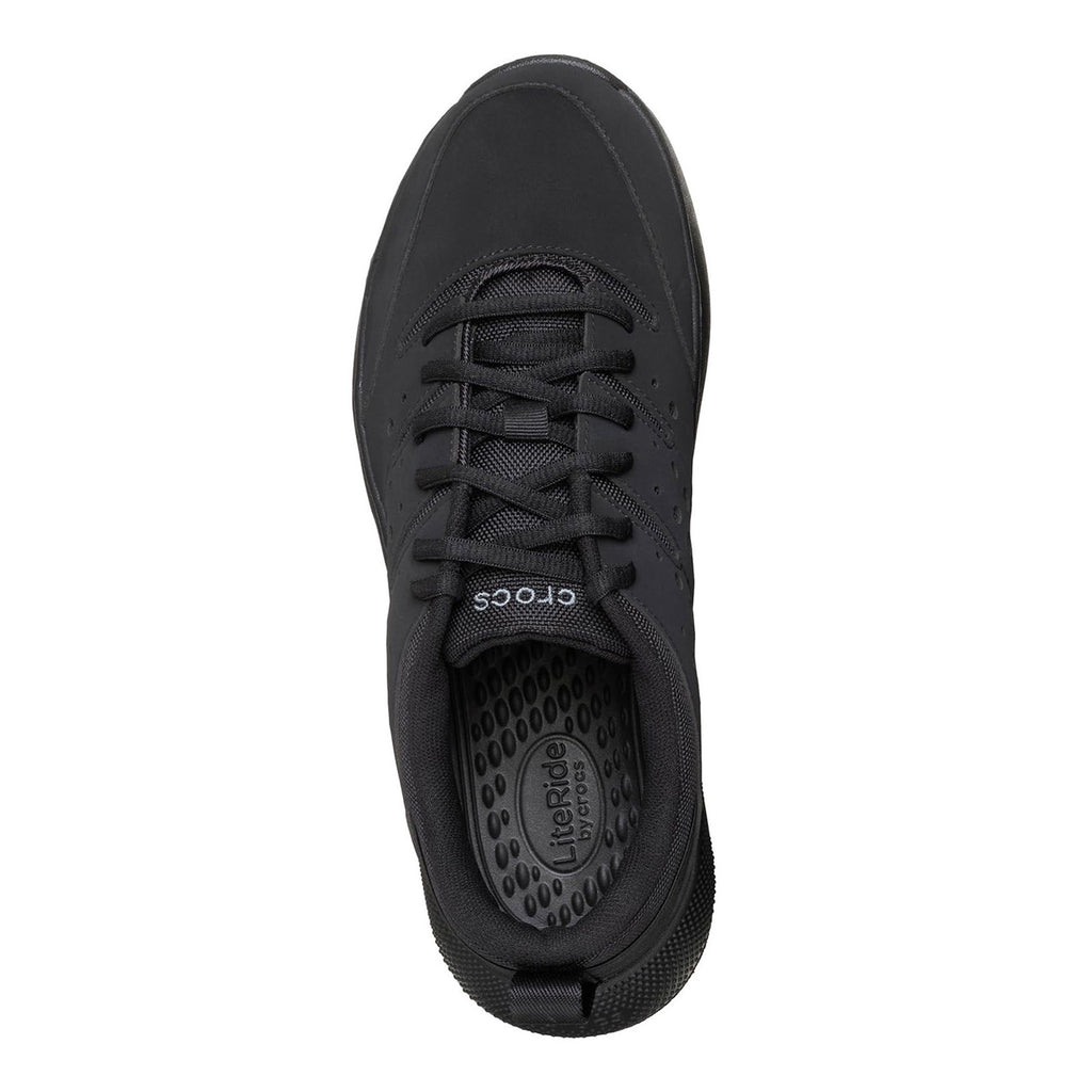 Men's Crocs On the Clock Work Sneaker - Wide Width SOLID BLACK 211159-0WC