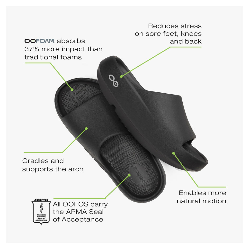 Unisex OOfos OOahh PLUS Sandal BLACK 2200-BLACK
