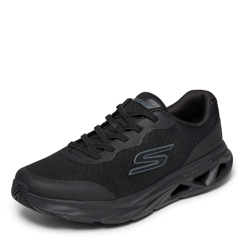Men's Skechers Glide Step Vortex - Avalin Sneaker Walking Shoe SOLID BLACK 221041-BBK