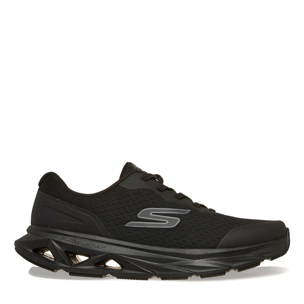 Men's Skechers Glide Step Vortex - Avalin Sneaker Walking Shoe SOLID BLACK 221041-BBK