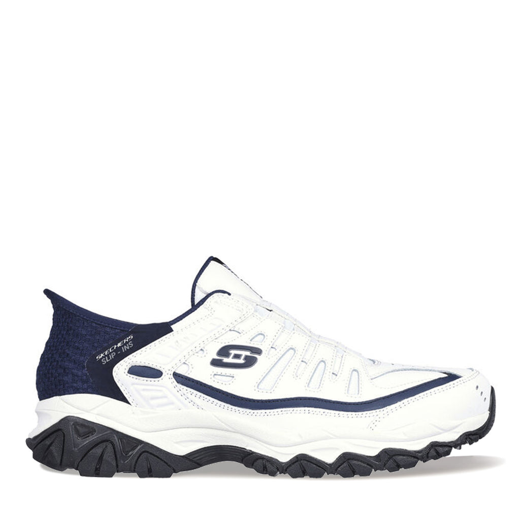 Men's Skechers Slip-ins: After Burn - Grill Captain Sneaker WHITE/NAVY 237447-WNV