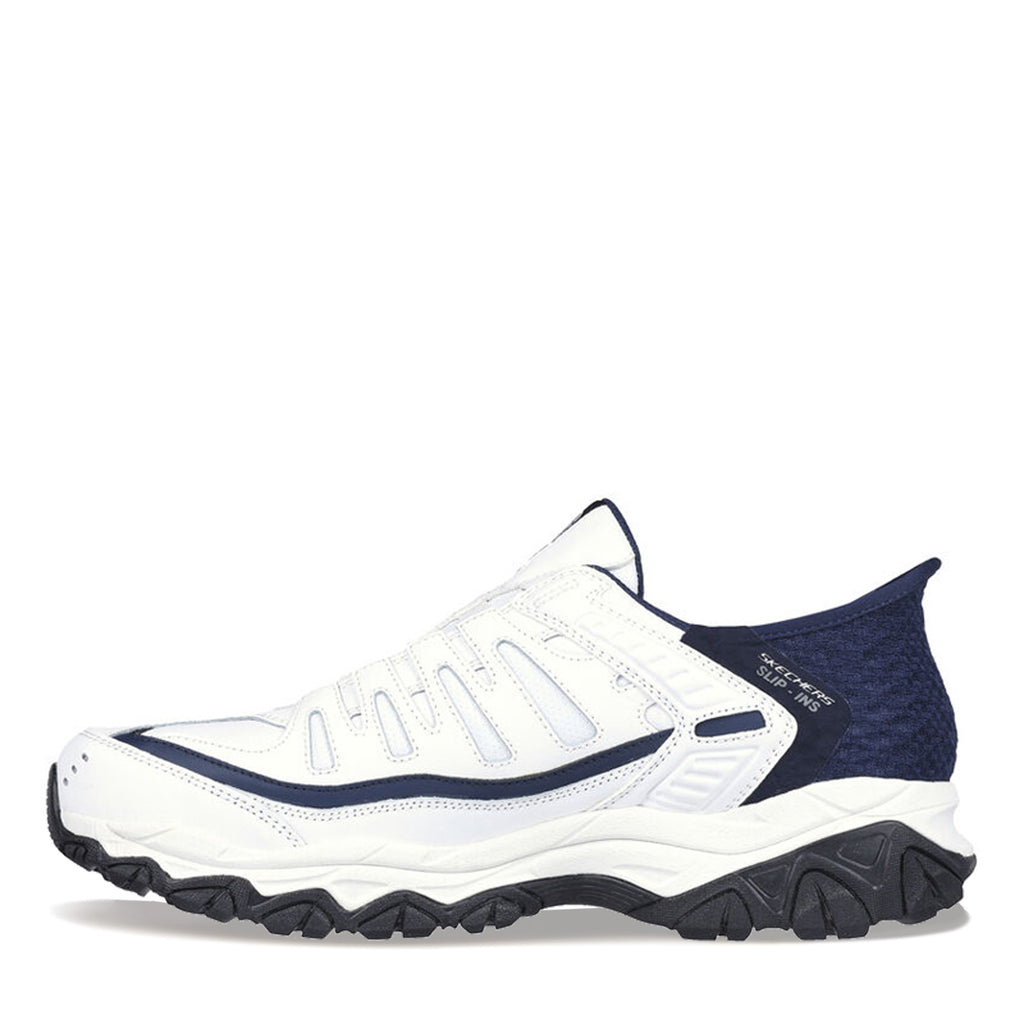 Men's Skechers Slip-ins: After Burn - Grill Captain Sneaker WHITE/NAVY 237447-WNV