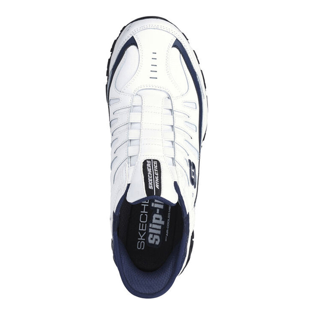 Men's Skechers Slip-ins: After Burn - Grill Captain Sneaker WHITE/NAVY 237447-WNV