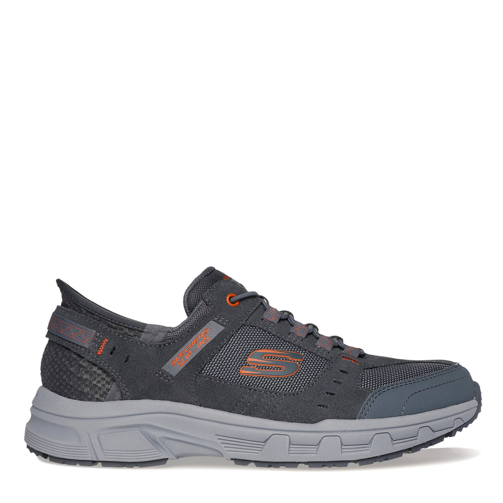 Men's Skechers Slip-ins Relaxed Fit: Oak Canyon - Consistent Winner Sneaker - Wide Width GREY/ORANGE 237450WW-GYOR
