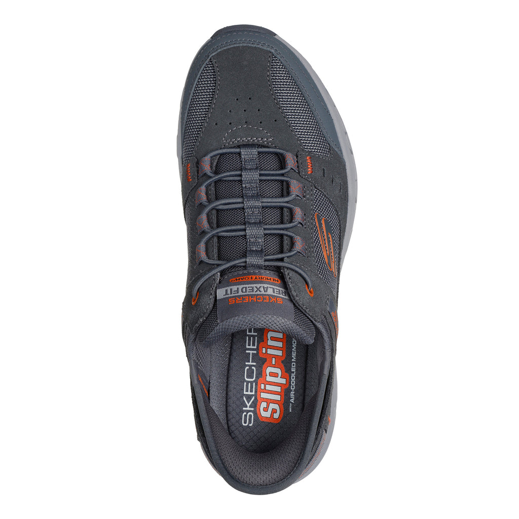 Men's Skechers Slip-ins Relaxed Fit: Oak Canyon - Consistent Winner Sneaker - Wide Width GREY/ORANGE 237450WW-GYOR