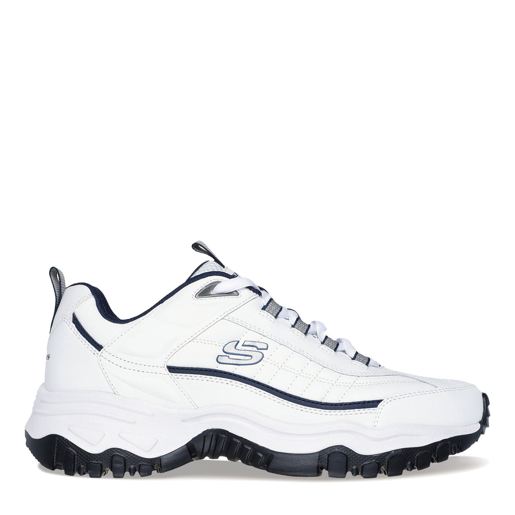 Men's Skechers E'Lite Afterburn Walking Shoe WHITE NAVY 237761-WNV