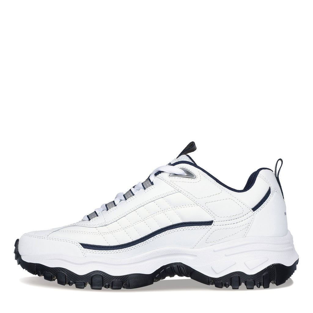 Men's Skechers E'Lite Afterburn Walking Shoe WHITE NAVY 237761-WNV