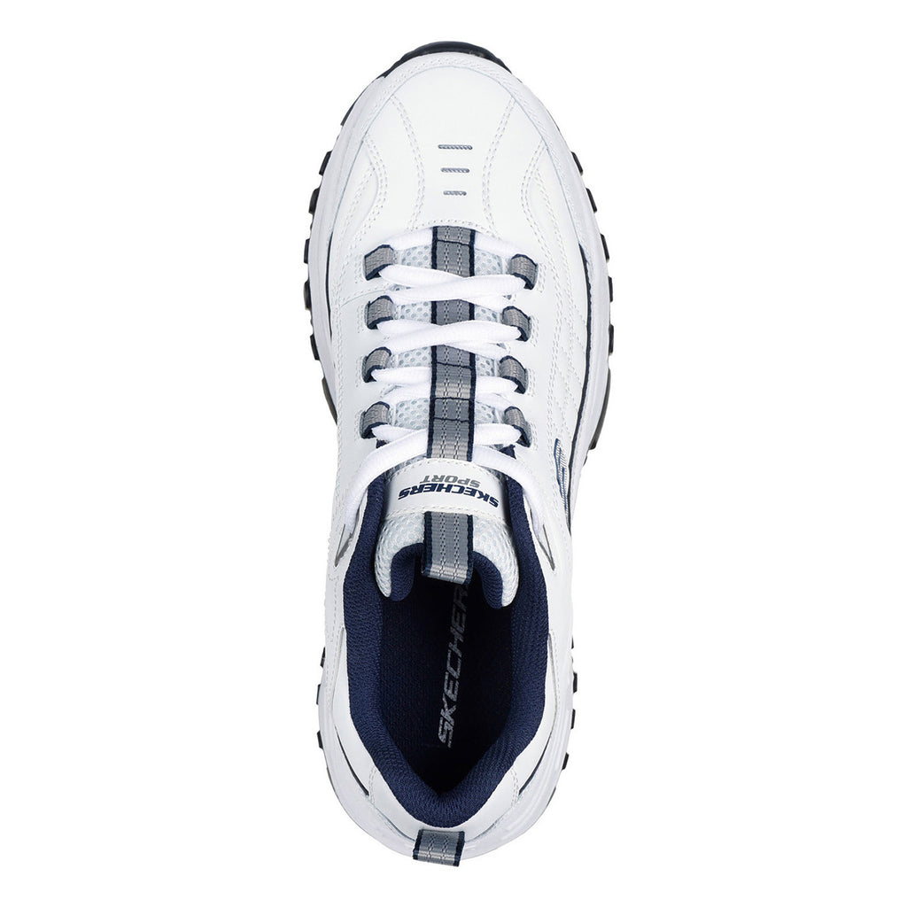 Men's Skechers E'Lite Afterburn Walking Shoe WHITE NAVY 237761-WNV