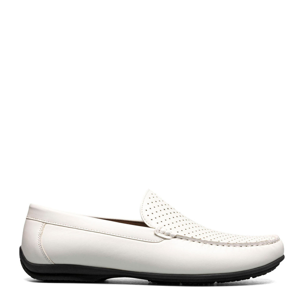 Men's Stacy Adams Conroy Perf Loafer WHITE 25702-100