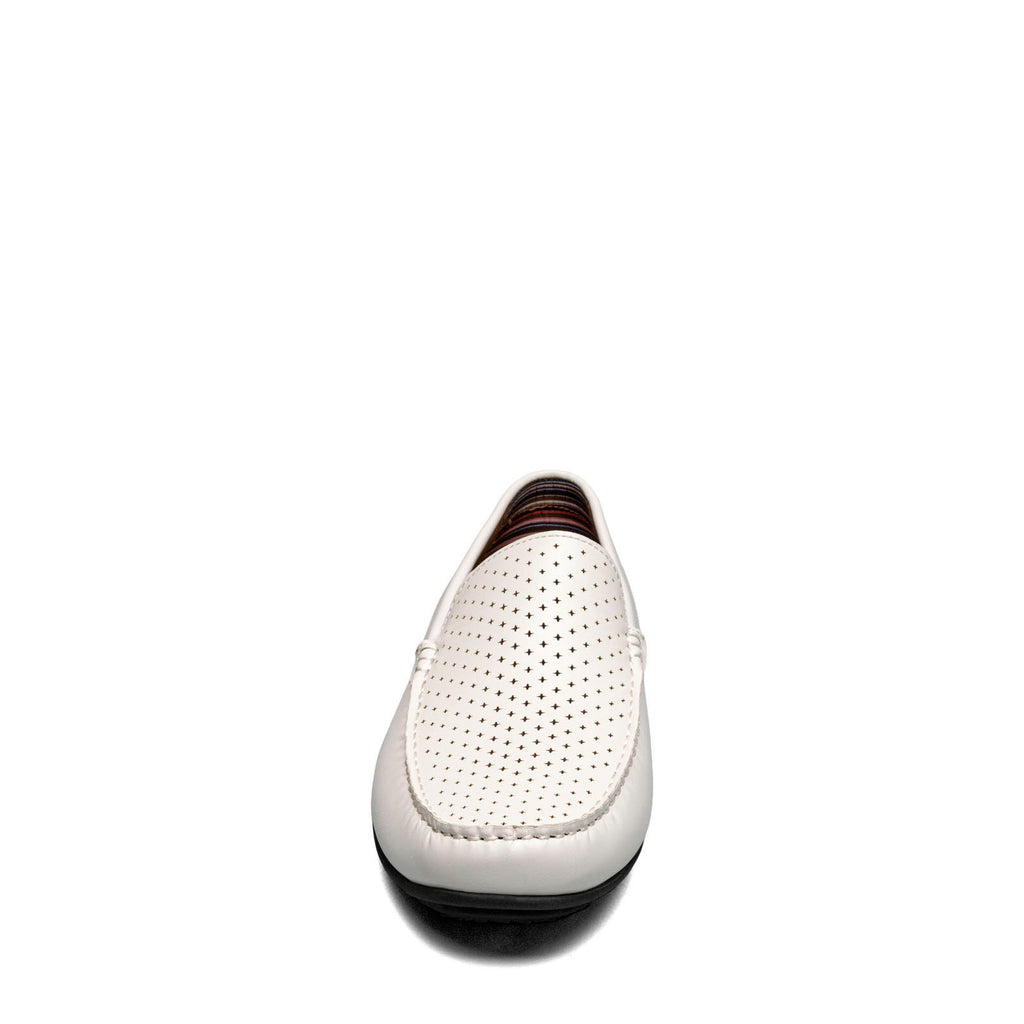 Men's Stacy Adams Conroy Perf Loafer WHITE 25702-100