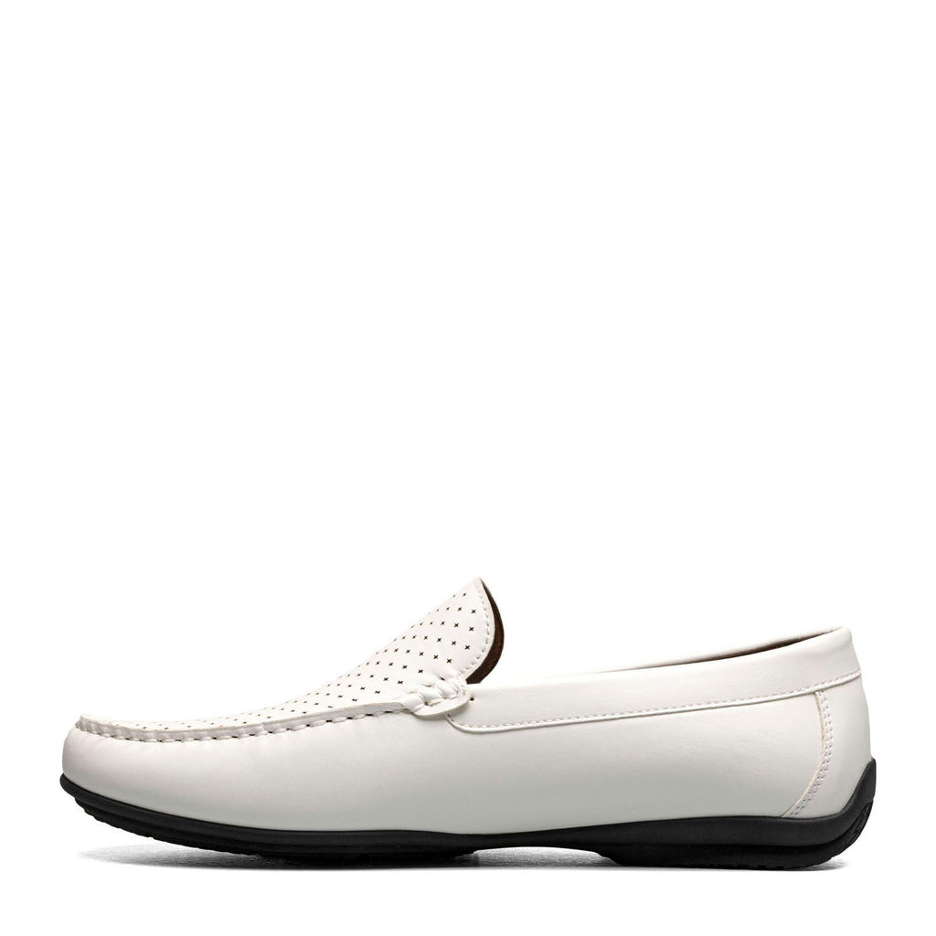 Men's Stacy Adams Conroy Perf Loafer WHITE 25702-100