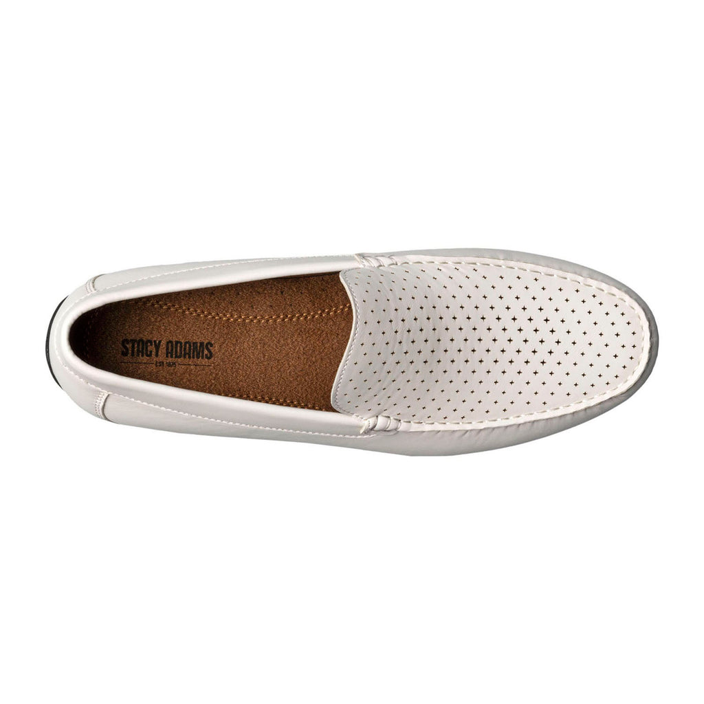 Men's Stacy Adams Conroy Perf Loafer WHITE 25702-100