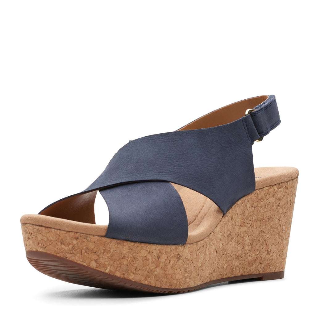 Women's Clarks Annadel Eirwyn Sandal NAVY NUBUCK 26124870