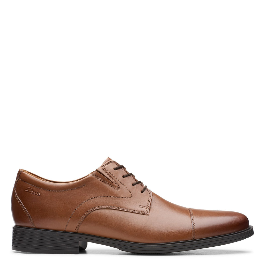 Men's Clarks Whiddon Cap Toe Oxford DARK TAN LEATHER 26152913