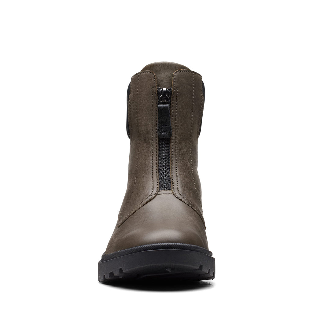 Women's Clarks Calla Zip Boot DARK OLIVE 26167345