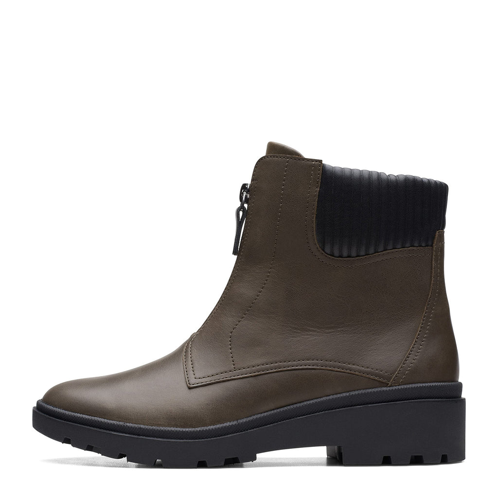 Women's Clarks Calla Zip Boot DARK OLIVE 26167345
