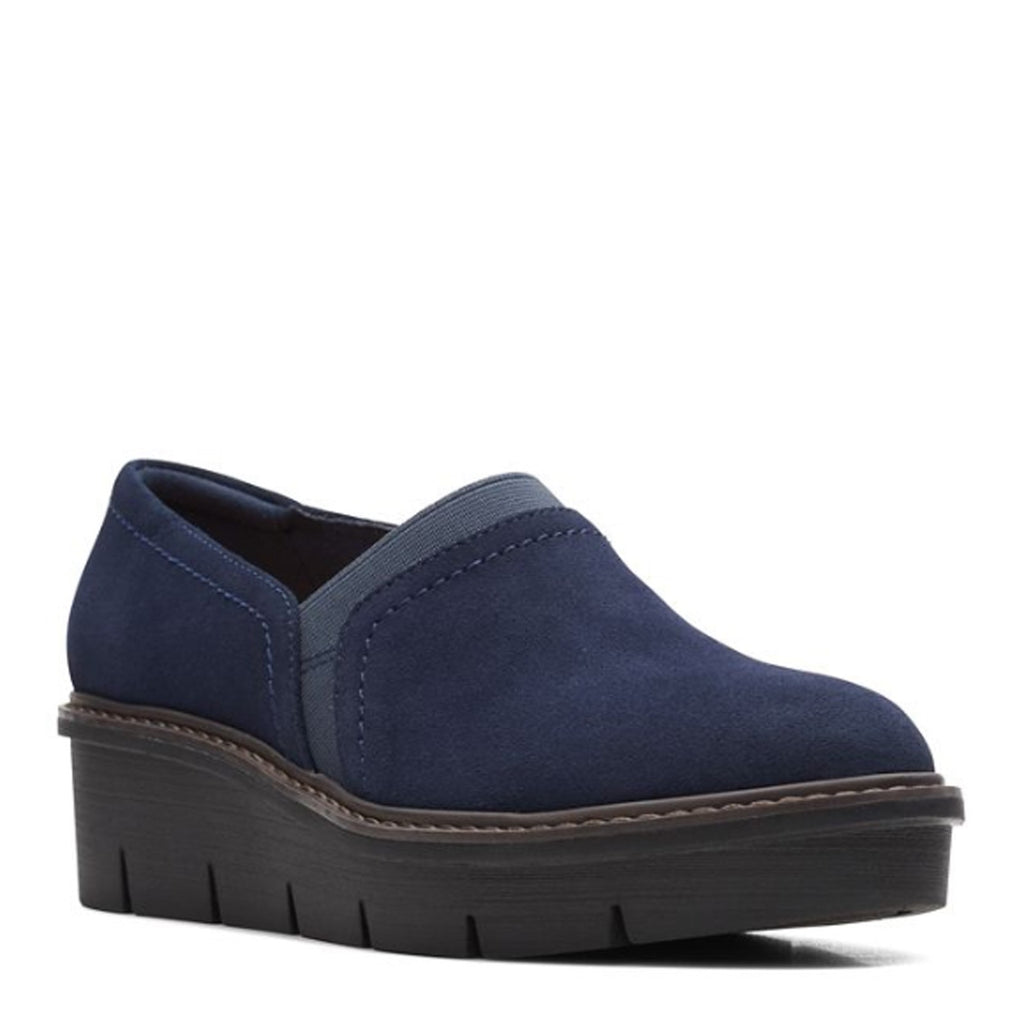 Women's Clarks Airabell Mid Slip-On NAVY SUEDE 26167632