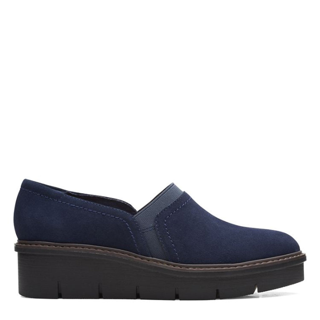 Women's Clarks Airabell Mid Slip-On NAVY SUEDE 26167632