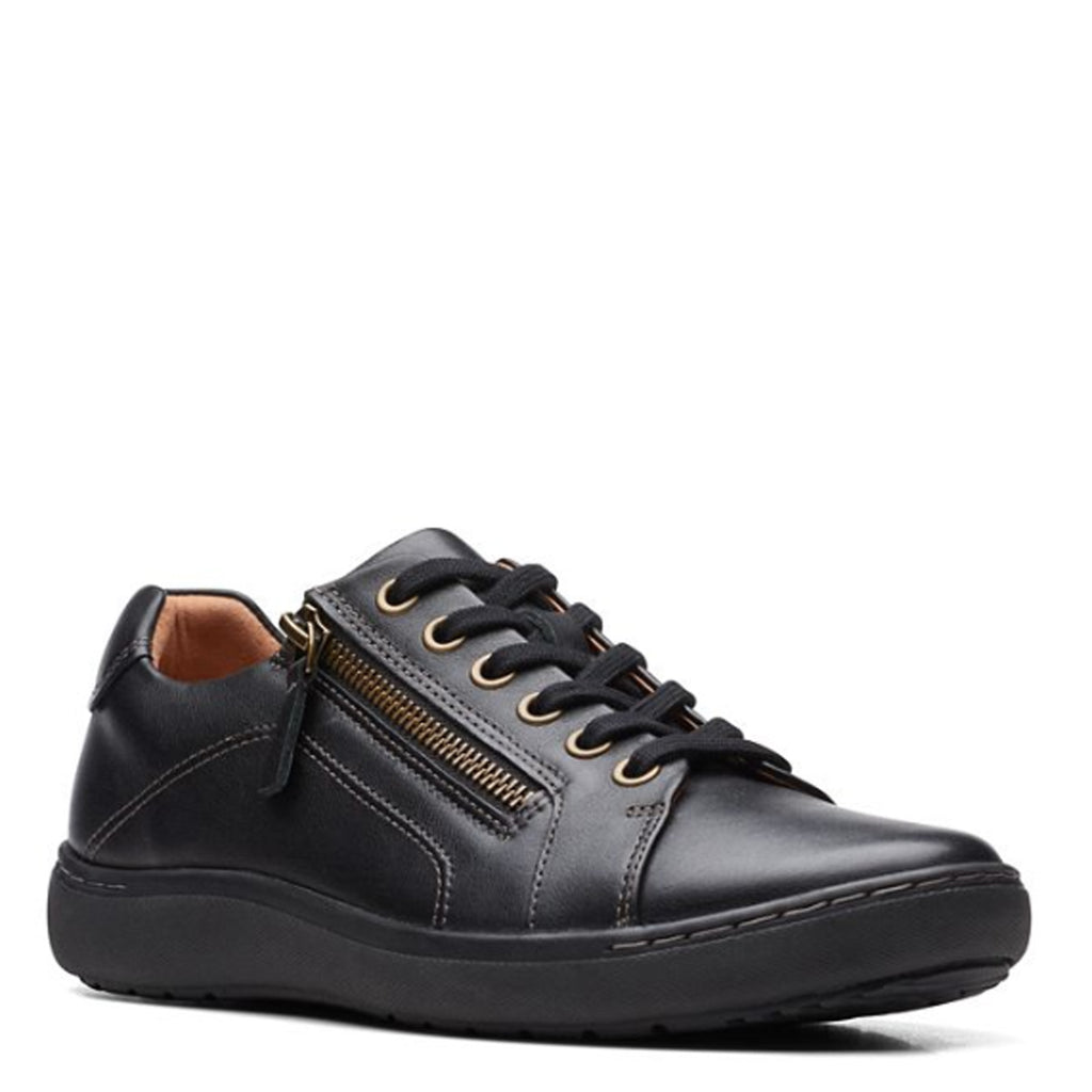 Women's Clarks Nalle Lace Sneaker BLACK SOLID 26171986