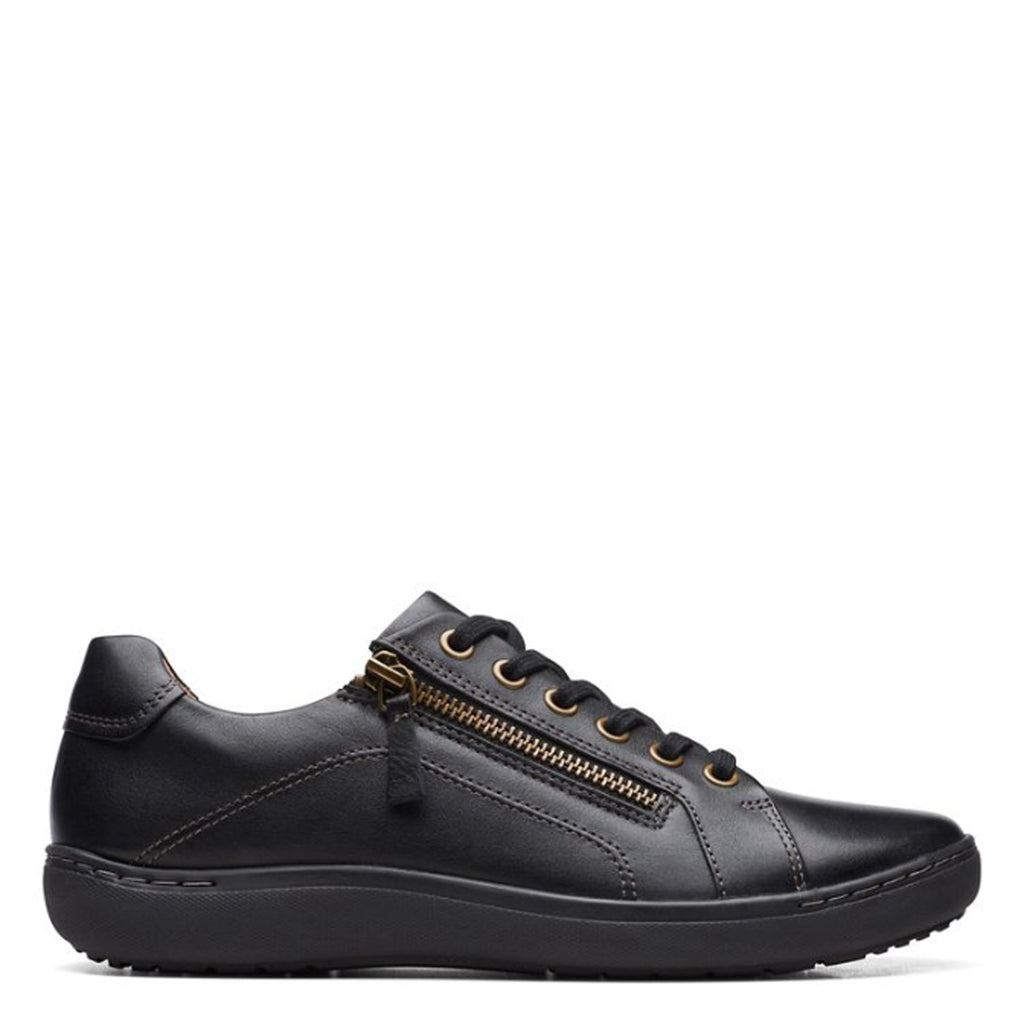 Women's Clarks Nalle Lace Sneaker BLACK SOLID 26171986