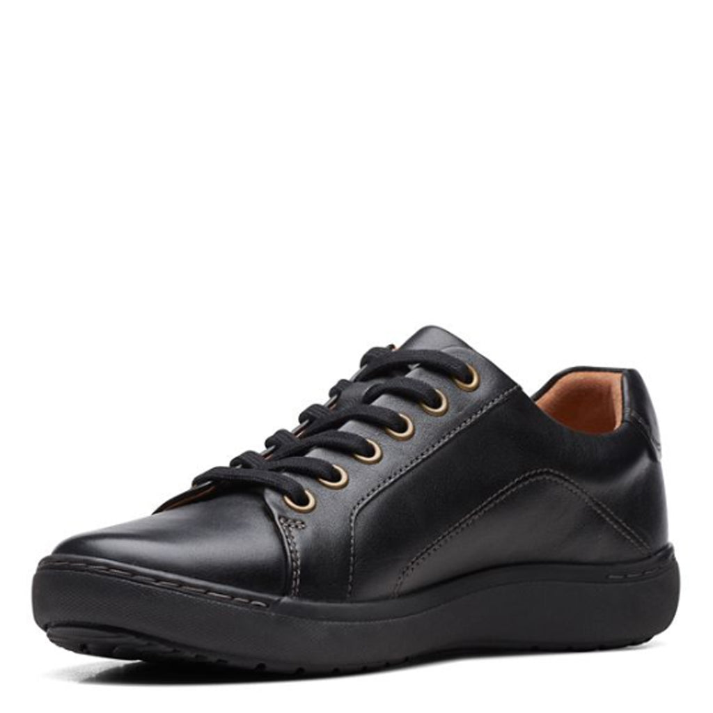 Women's Clarks Nalle Lace Sneaker BLACK SOLID 26171986