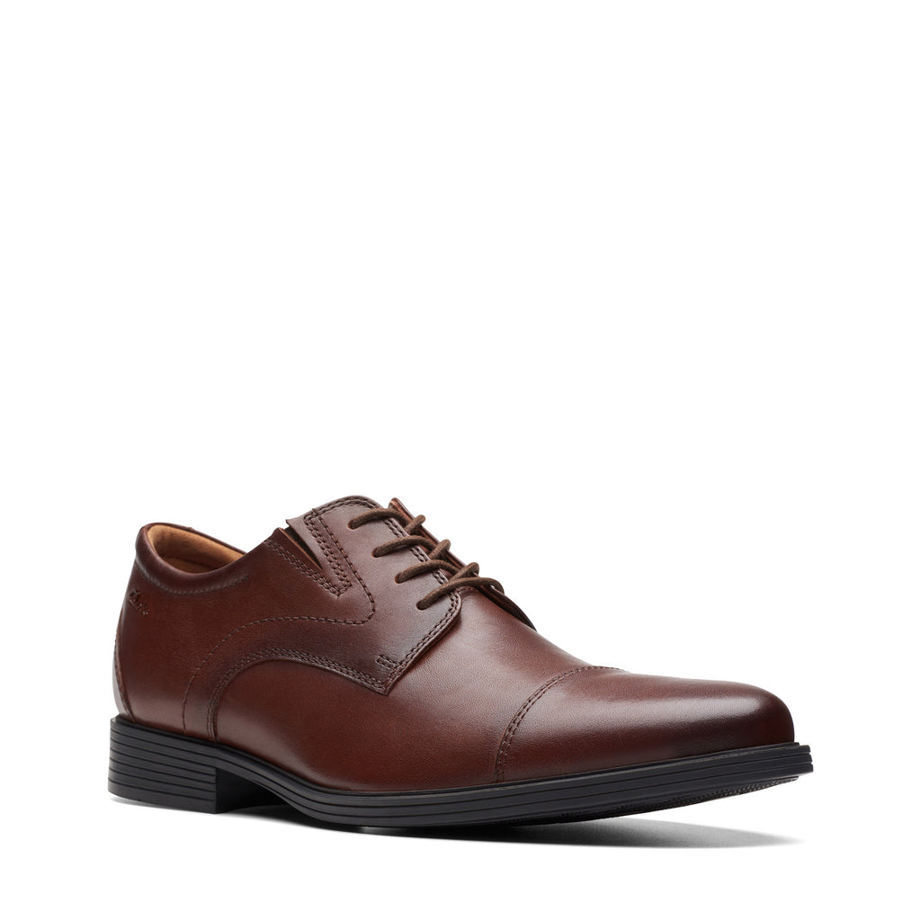 Men's Clarks Whiddon Cap Toe Oxford MAHOGANY LEATHER 26174471