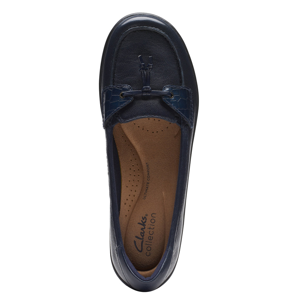 Women's Clarks Cora Haley Slip-On NAVY 26174489