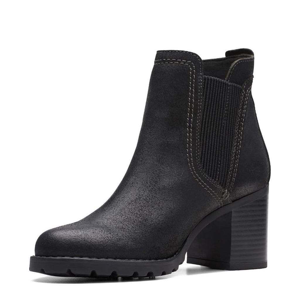 Women's Clarks Leda Up Boot BLACK SUEDE 26174962