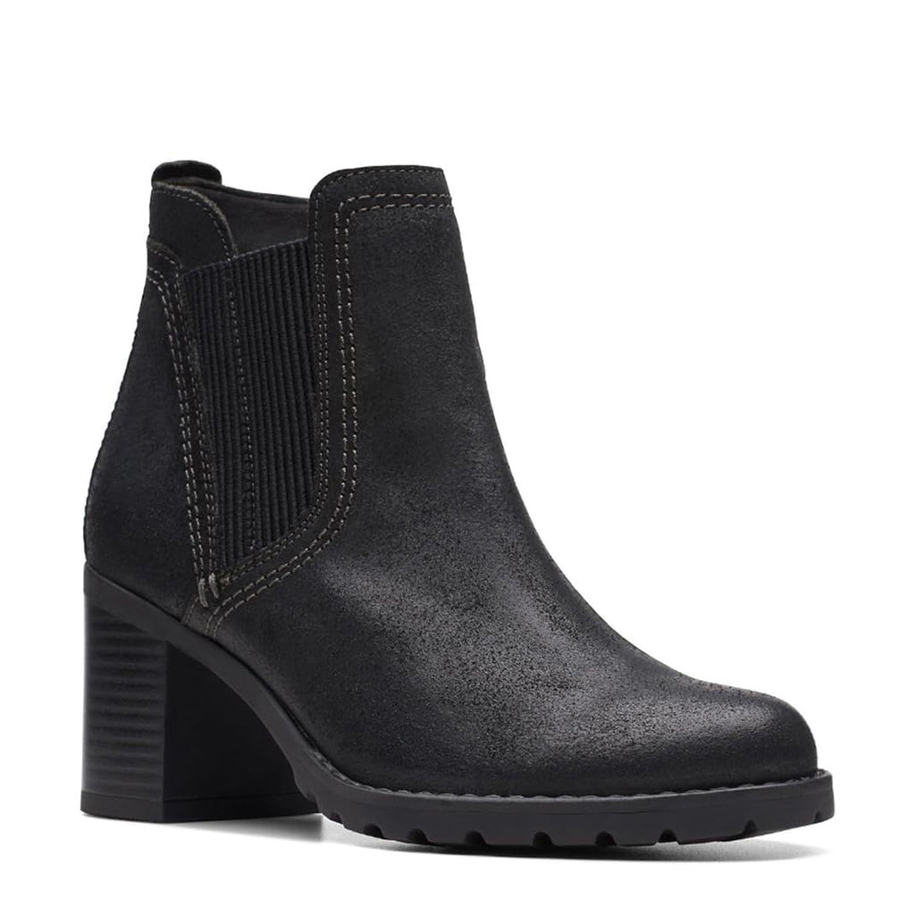 Women's Clarks Leda Up Boot BLACK SUEDE 26174962