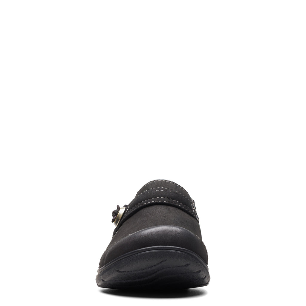 Peltz Shoes  Women's Clarks Carleigh Pearl Slip-On black nubuck 26175048