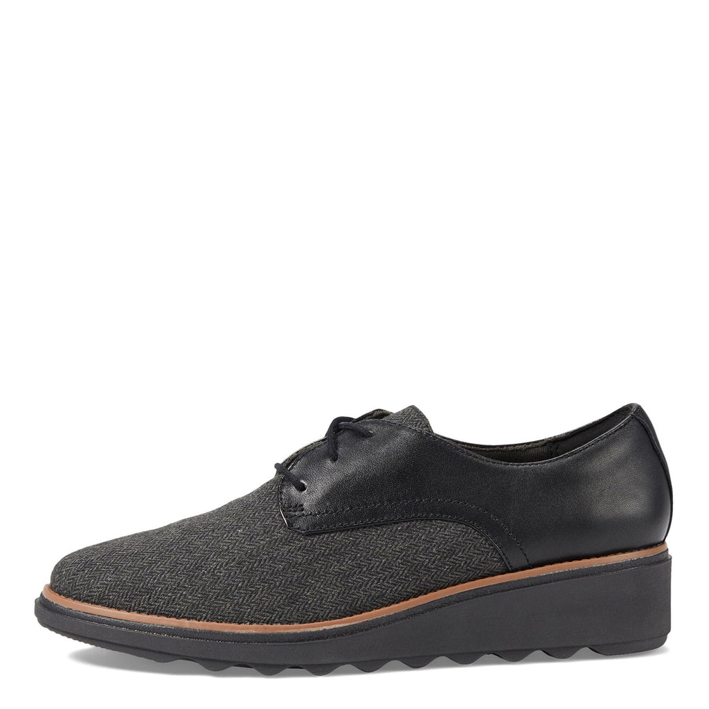 Women's Clarks Sharon Rae Oxford BLACK TWEED COMBO 26175417