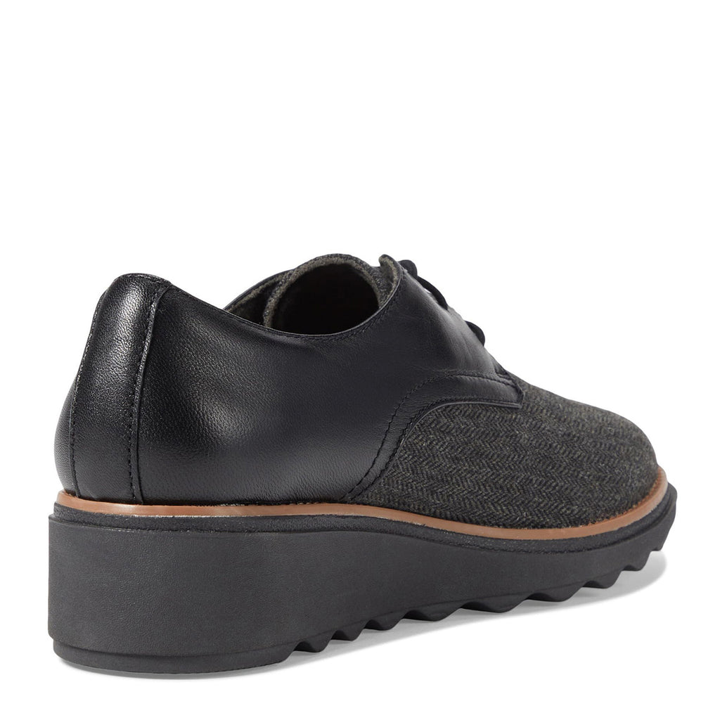 Women's Clarks Sharon Rae Oxford BLACK TWEED COMBO 26175417