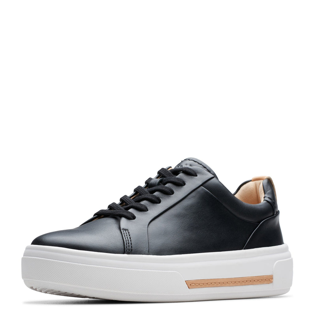 Women's Clarks Hollyhock Walk Sneaker BLACK LEATHER 26176307