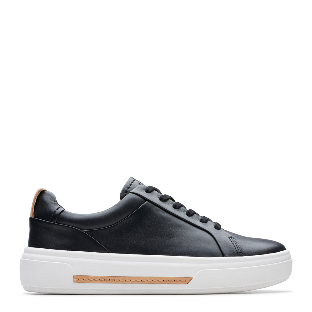 Women's Clarks Hollyhock Walk Sneaker BLACK LEATHER 26176307