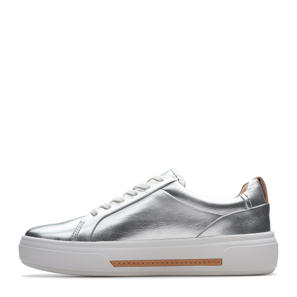 Women's Clarks Hollyhock Walk Sneaker SILVER LEATHER 26176310