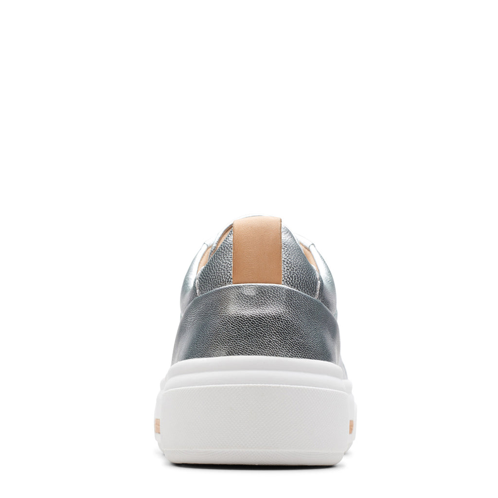 Women's Clarks Hollyhock Walk Sneaker SILVER LEATHER 26176310