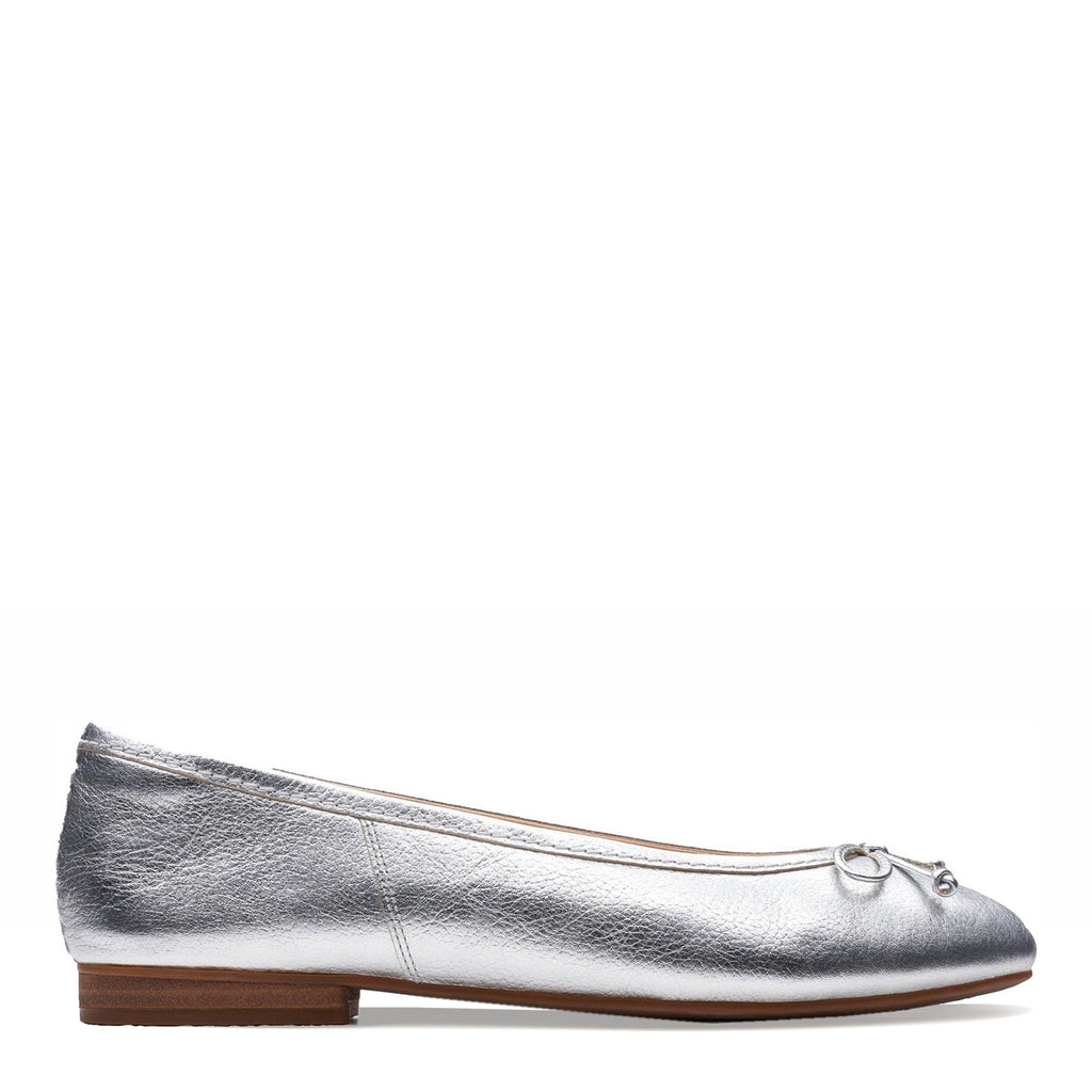 Women's Clarks Fawna Lily Flat SILVER 26176380