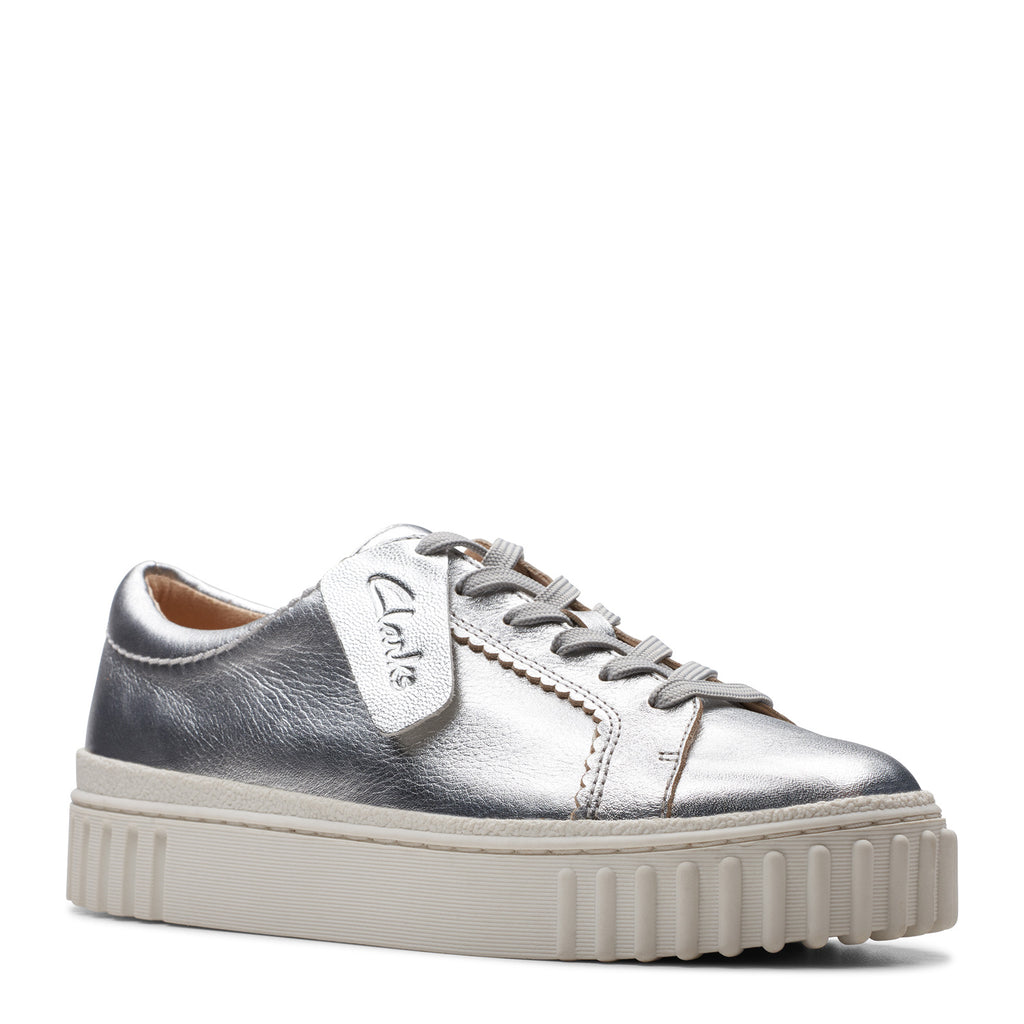 Women's Clarks Mayhill Walk Sneaker SILVER METALLIC 26176440