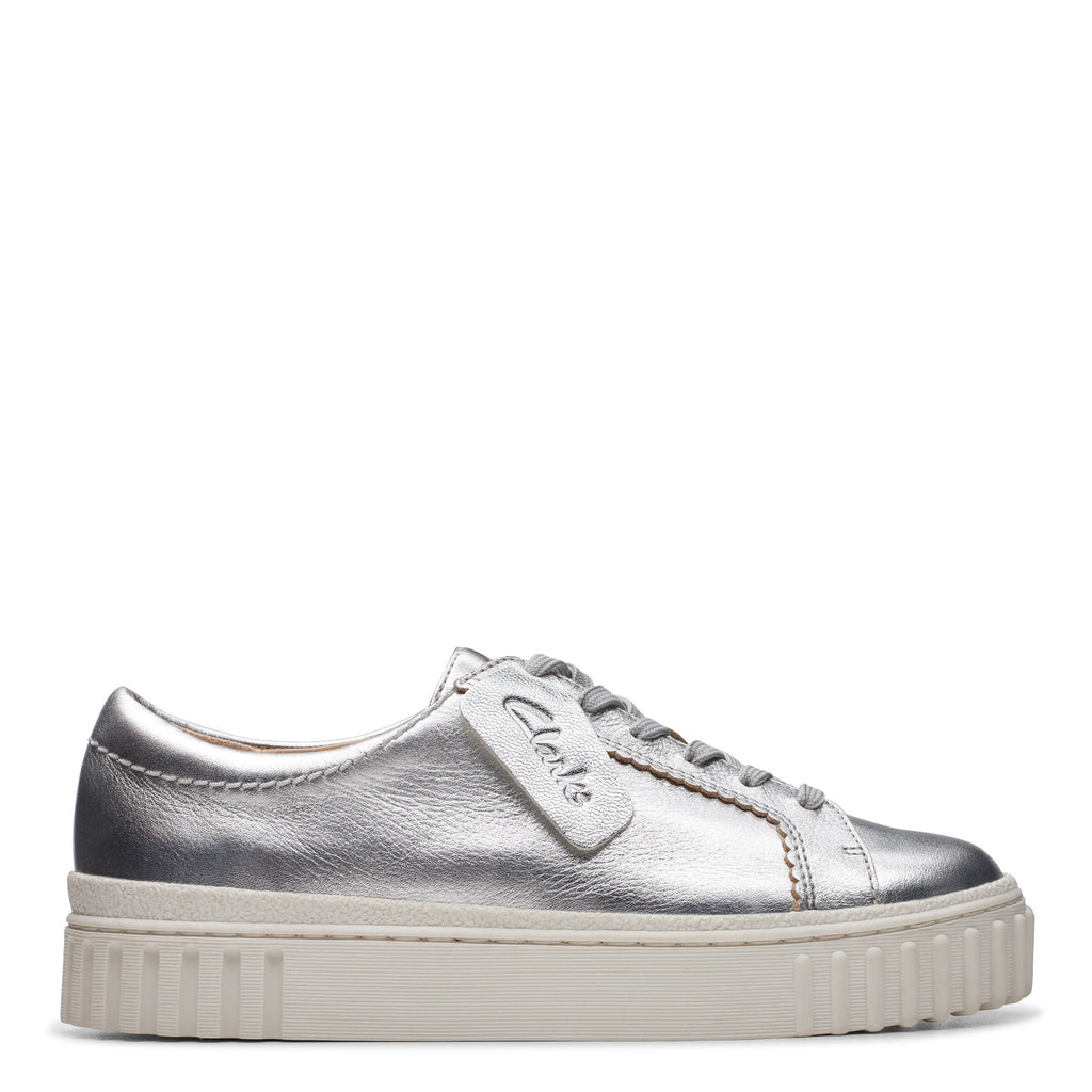 Women's Clarks Mayhill Walk Sneaker SILVER METALLIC 26176440
