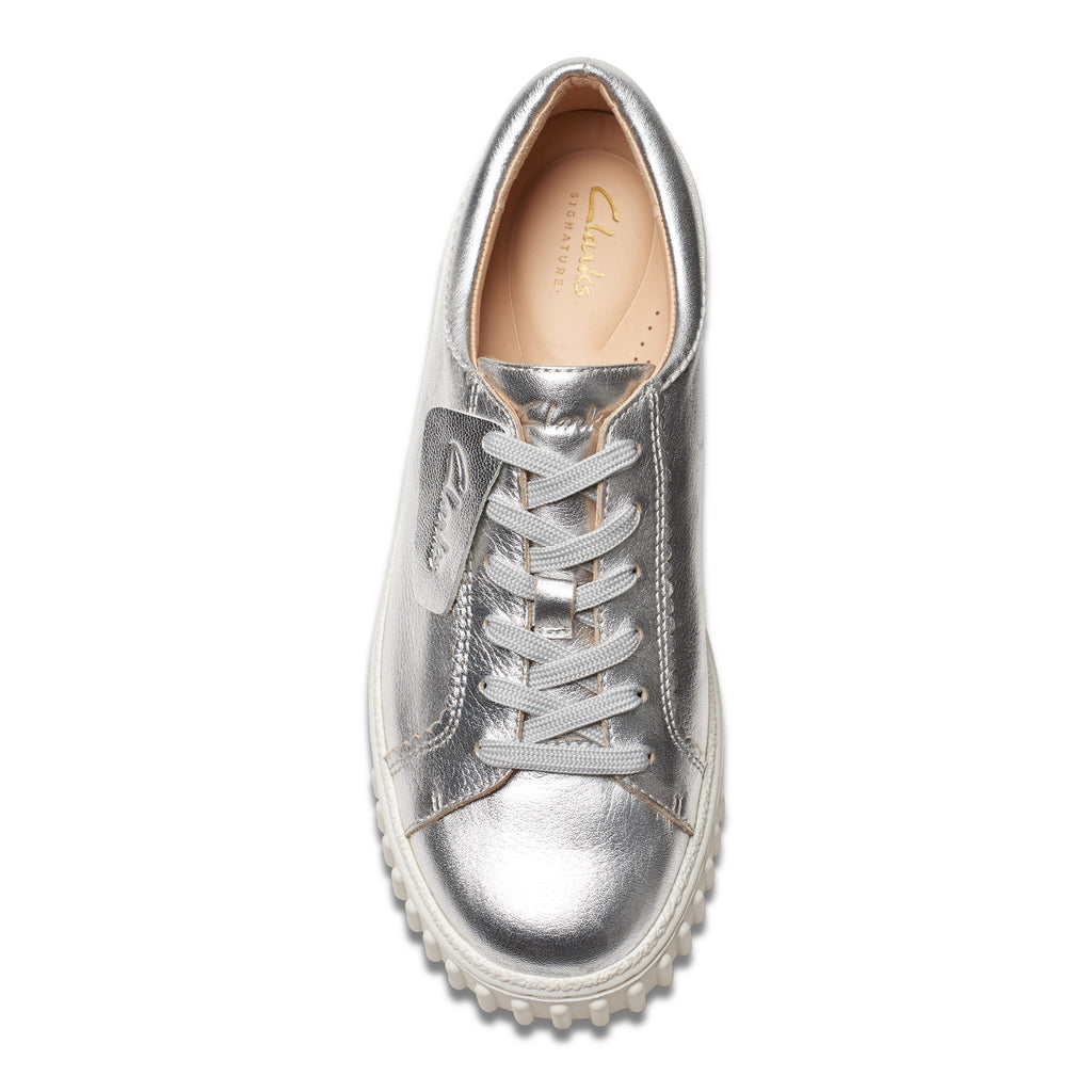 Women's Clarks Mayhill Walk Sneaker SILVER METALLIC 26176440
